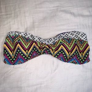 Tribal Xhilaration Strapless Bikini Top Reversable